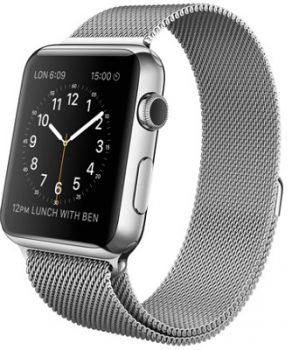 Apple Watch 42mm Stainless Steel Case Milanese Loop Silver